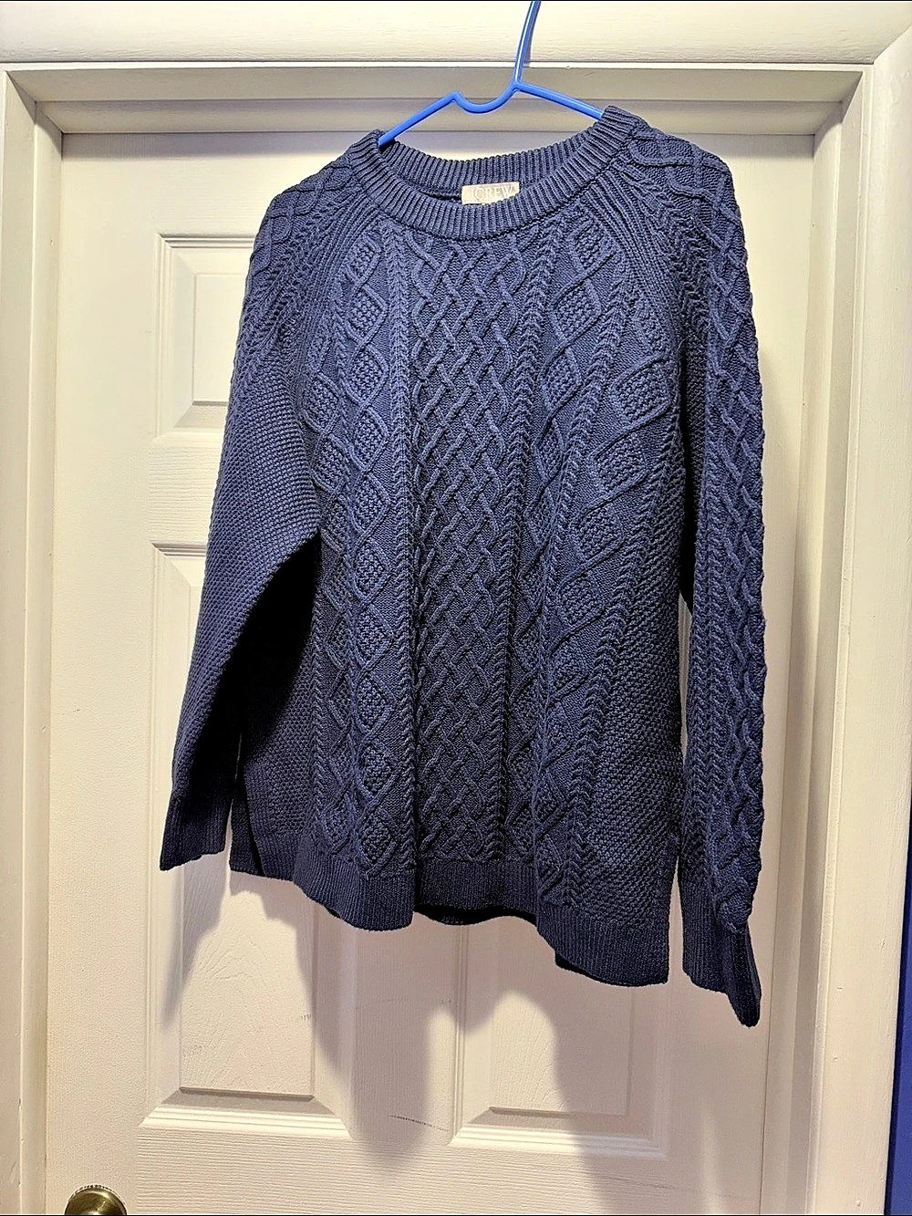 J.Crew cable knit sweater, true navy